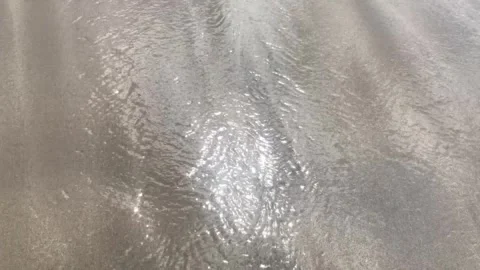 Waves flowing on grey sand Stock Footage 295567604