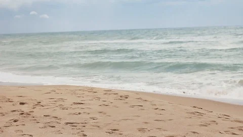 Waves with foam breaking Stock Footage 123622979