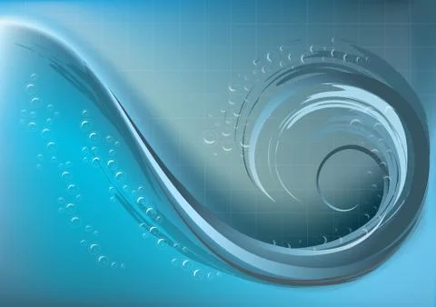 Waves with foam of bubbles Stock Illustration