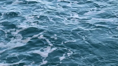 Waves Foam Captured In Motion. Abstract Blue Waves Movement. Chaotic Movement Stock Footage 242705262