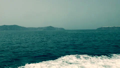 Waves with foam of motor boat in motion Stock Footage 168570879