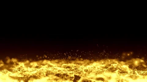 Waves formed by golden particles. Animation Seamless loop. Stock Footage 265125091