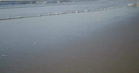Waves gently lapping sand Stock Footage 124983089