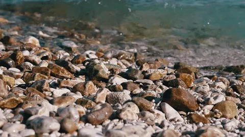 Waves Gently Washing Pebbles Stock Footage 293247022
