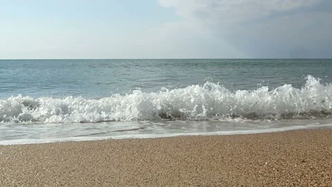The waves get stronger and then subside again Stock Footage 171371909