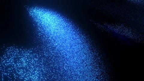 Waves of glowing blue particles Stock Footage 219484543