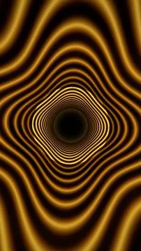 Waves of gold create a swirling pattern in a dark space Illustrazione stock