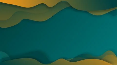 Waves gradient abstract background at the top and bottom of emerald green Stock Illustration