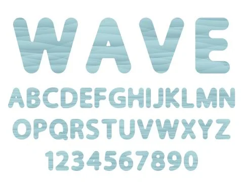Waves gradient font Illustrazione stock