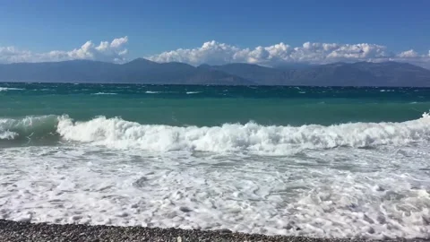 Waves in Greece Video stock 236842147