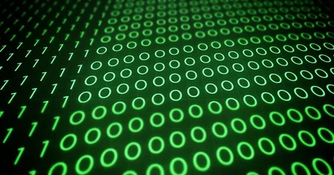 Waves of green computer binary code in a computer system Stock Footage 80471013