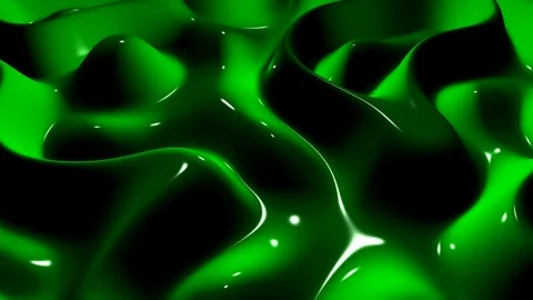 Waves of Green Paint, Background, 3D Render, Reflection, Exclusive Stock Footage 268811867
