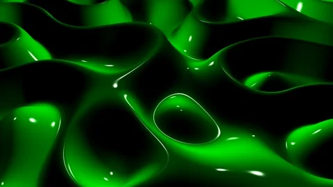 Waves of Green Paint, Background, Exclusive, Reflection, 3D Render Stock Footage 268811853