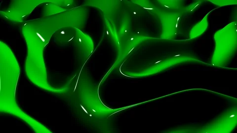 Waves of Green Paint, Background, Exclusive, 3D Render, Reflection Stock Footage 268811862