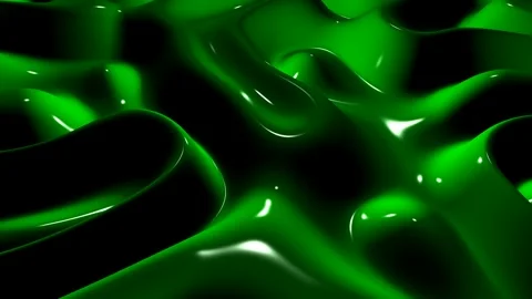 Waves of Green Paint, Background, Reflection, Exclusive, 3D Render Stock Footage 268811849