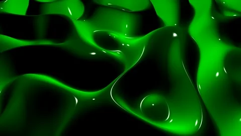Waves of Green Paint, Background, Reflection, 3D Render, Exclusive Stock Footage 268811850
