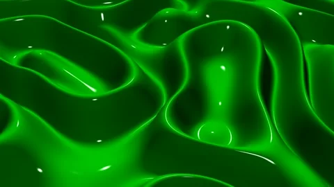 Waves of Green Paint, Exclusive, Background, Reflection, 3D Render Stock Footage 268812018
