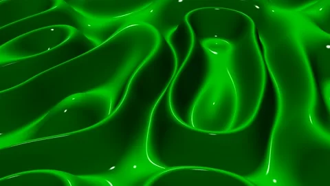 Waves of Green Paint, Reflection, 3D Render, Exclusive, Background Stock Footage 268812015