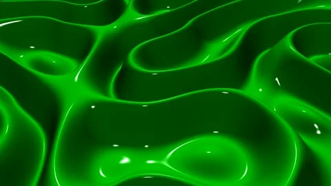 Waves of Green Paint, Reflection, Exclusive, Background, 3D Render Stock Footage 268811934