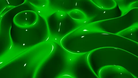Waves of Green Paint, Reflection, Exclusive, 3D Render, Background Stock Footage 268811941