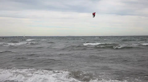 Waves on a grey day Stock Footage 29524462