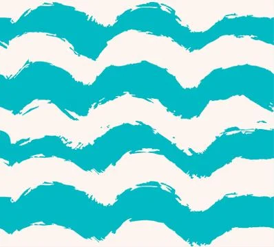 Waves hand drawn pattern seamless. Abstract modern trendy background. vector  스톡 일러스트