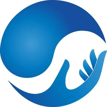 Waves, hand, water drops, wellness, spa, background, logo Stock Illustration