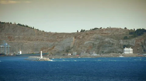 Waves in Harbor Stock Footage 838826