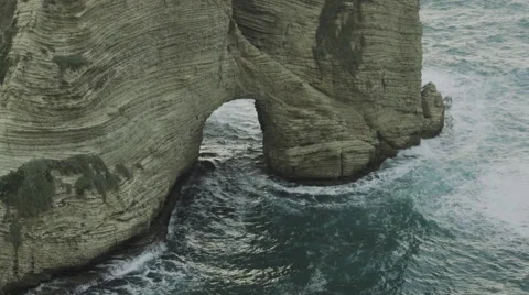 Waves hit a big rock Stock Footage 58798874