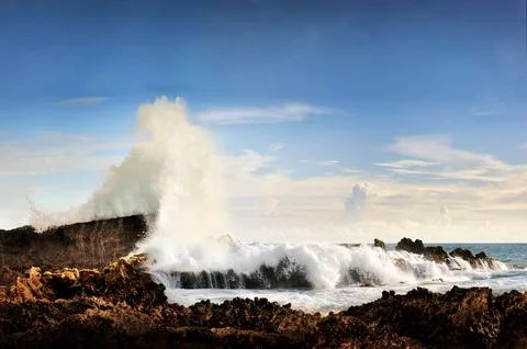The waves hit the rocks #4 Stock Photos