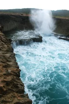 Waves hit the shore Stock Photos