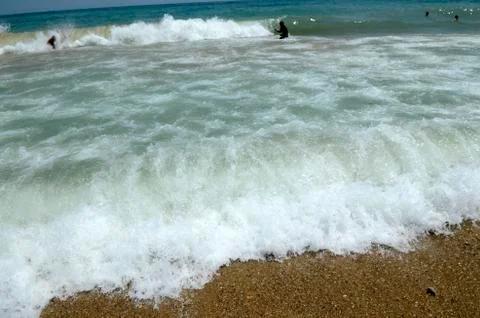Waves hit the shore 写真素材
