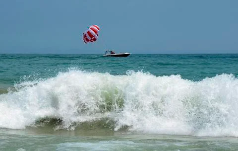 Waves hit the shore 写真素材