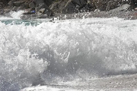 Waves hit the shore 写真素材