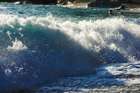 Waves hit the shore Foto stock