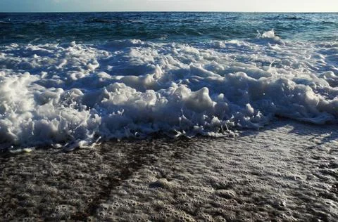 Waves hit the shore Stock Photos