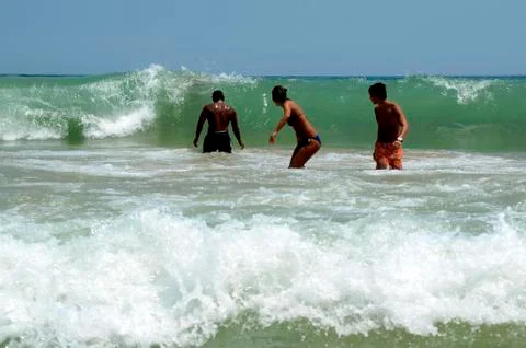 Waves hit the shore 写真素材