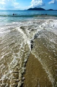 Waves hit the shore Stock Photos