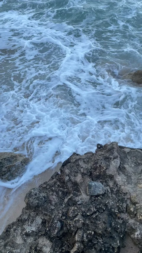 Waves hits the rock Stock Footage 236266754