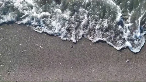 Waves hitting the beach and clean sea view Stock Footage 137521415
