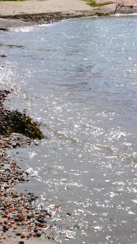 Waves hitting the beach Stock Footage 201684234
