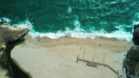 Waves hitting beach, Kiyikoy, Turkey Stock Footage 164118745