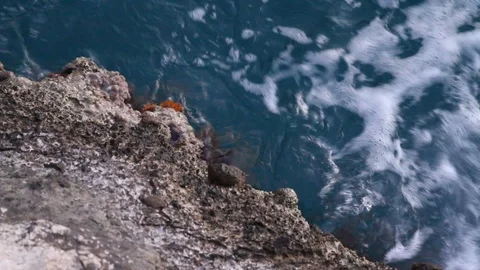 Waves Hitting Beach at Sunset Stock Footage 93016331