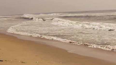 Waves hitting on beaches Stock Footage 138373829