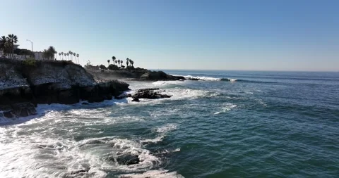 Waves Hitting Coast 5K Stock Footage 230488379