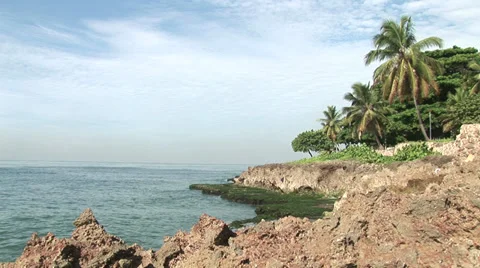 Waves hitting rock, Panama Stock Footage 28000754