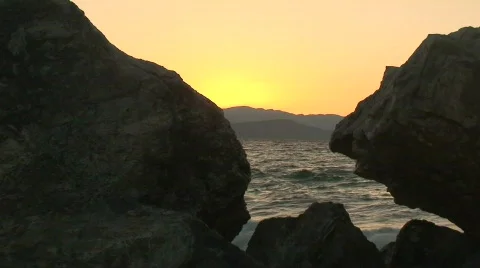 Waves hitting the rocks Stock Footage 85403