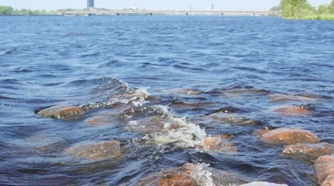 Waves hitting the rocks Stock Footage 5747783