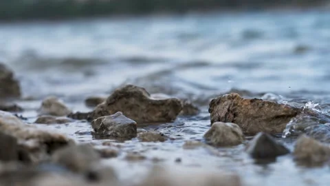 Waves hitting rocks Stock Footage 157283806