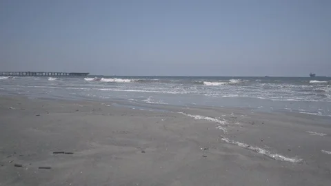 Waves hitting Seal Beach in Long Beach, California Stock-Footage 111928862